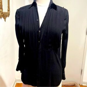 ⭐Ralph Lauren Blue Label Black Tuxedo style blouse